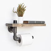 Raft pentru baie BoruRaf021, lemn de molid/metal, 30x14x12 cm