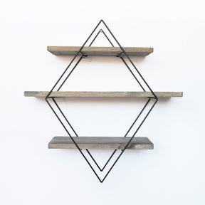 Raft WR007, maro/negru, lemn de molid/metal, 60x60x14 cm