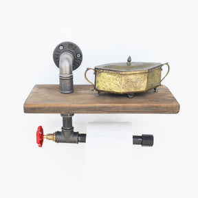 Suport pentru hartie igienica Boruraf175, metal/lemn molid, 31x22x14 cm