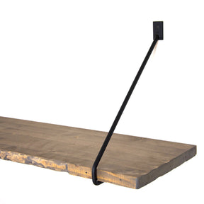 Raft WR038, maro/negru, lemn de molid/metal, 60x20x14 cm