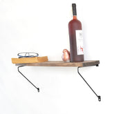 Raft WR038, maro/negru, lemn de molid/metal, 60x20x14 cm