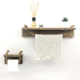 Set suporturi baie AA131, 2 bucati, 100% lemn, 50x10x9 cm