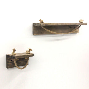 Set suporturi baie AA131, 2 bucati, 100% lemn, 50x10x9 cm