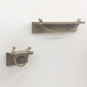 Set suporturi baie AA131, 2 bucati, 100% lemn, 50x10x9 cm