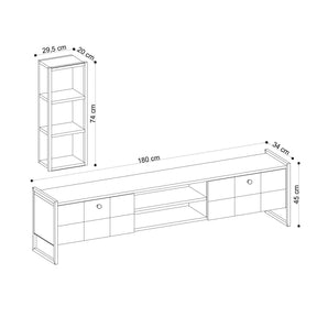 Set Living Paola, din PAL melaminat, 180x34x45 cm