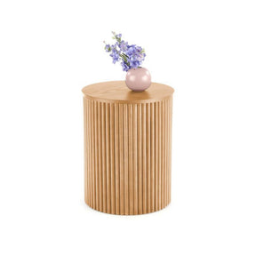 Masuta mica cafea rotunda din lemn Woody S, 40x50 cm