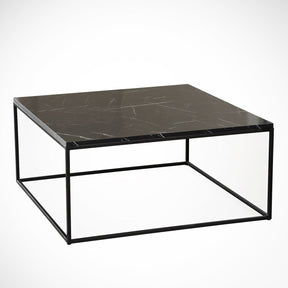 Masuta de cafea Poly, din PAL melaminat, marmura neagra, 75x75x43 cm