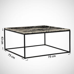 Masuta de cafea Poly, din PAL melaminat, marmura neagra, 75x75x43 cm