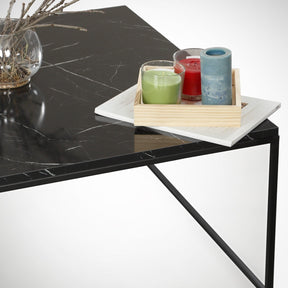 Masuta de cafea Poly, din PAL melaminat, marmura neagra, 75x75x43 cm