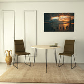 Masa Sandalf, din PAL melaminat, stejar, 90x90x75 cm