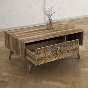 Masuta cafea Yakamoz, nuc, PAL melaminat, 90x43x60 cm