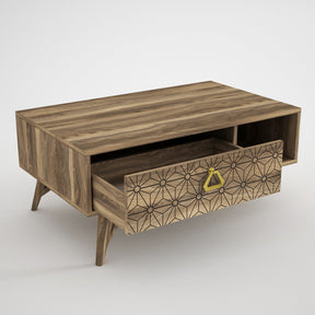 Masuta cafea Yakamoz, nuc, PAL melaminat, 90x43x60 cm