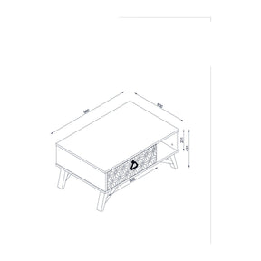 Masuta cafea Yakamoz, nuc, PAL melaminat, 90x43x60 cm