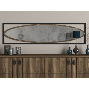 Oglinda Luppi, din PAL melaminat, negru, 39x151 cm