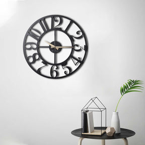 Ceas decorativ Circle, negru, metal, 50x50 cm
