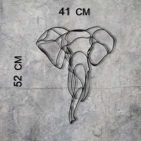 Accesoriu decorativ Elephant 2, negru, metal, 52x41 cm