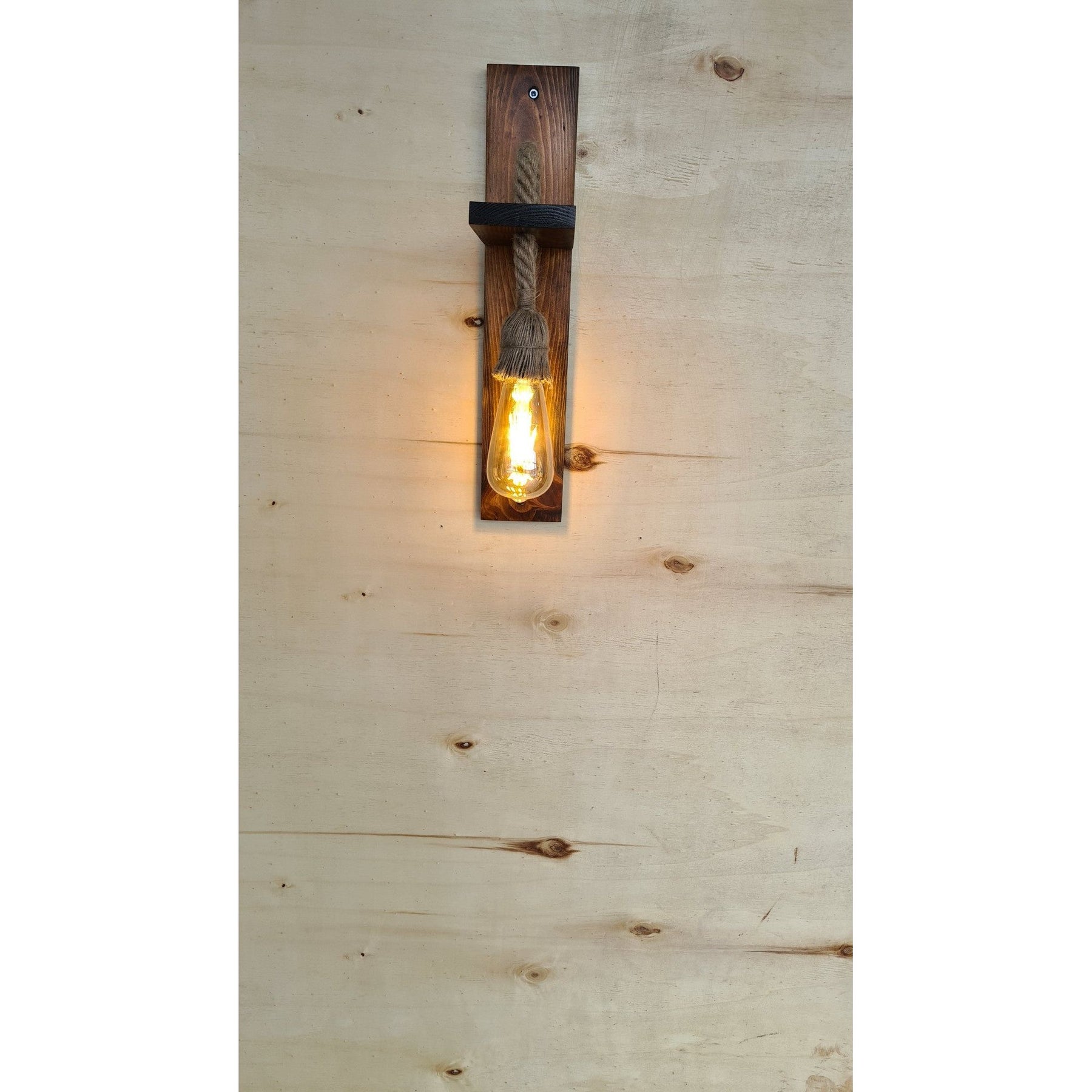 Lampa de perete Ahsap 23, nuc, 100% pin, categoria A+, 45x9x17 cm