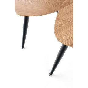 Set mese de cafea Nicea 2, stejar auriu/negru