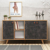 Comoda cu 3 usi Planky, din PAL melaminat, 140x40x86 cm