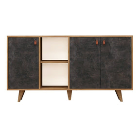 Comoda cu 3 usi Planky, din PAL melaminat, 140x40x86 cm