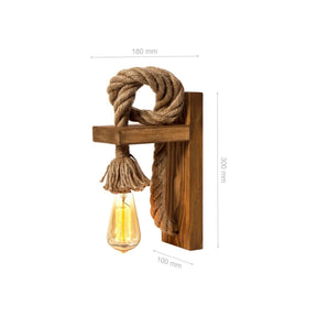 Lampa de perete KN14, lemn brad 100%, 18x30x10 cm