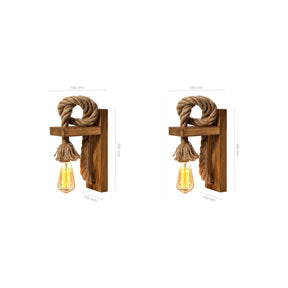 Set 2 piese lampi KN15, lemn molid 100%, 18x30x10 cm