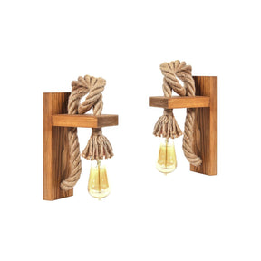 Set 2 piese lampi KN15, lemn molid 100%, 18x30x10 cm