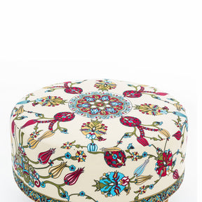 Taburet Rimini, cadru lemn de fag si material textil, stofa catifelata, multicolor, 65x40x65 cm