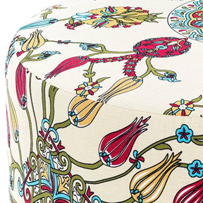 Taburet Rimini, cadru lemn de fag si material textil, stofa catifelata, multicolor, 65x40x65 cm