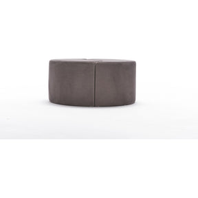 Taburet Alis, gri, stofa catifelata, 80x80x40 cm