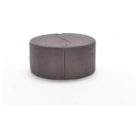 Taburet Alis, gri, stofa catifelata, 80x80x40 cm