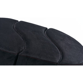 Set 3 taburete Alya, negru, stofa catifelata, 120x80x40 cm