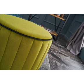 Taburet Lindy, verde, stofa catifelata, 40x40x40 cm