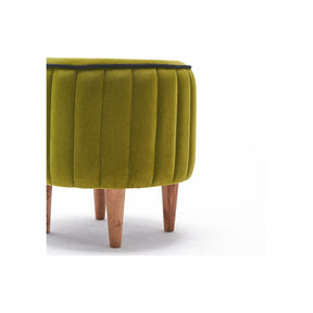 Taburet Lindy, verde, stofa catifelata, 40x40x40 cm