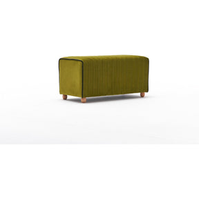 Taburet Mabel, verde, lemn/stofa catifelata, 80x40x40 cm