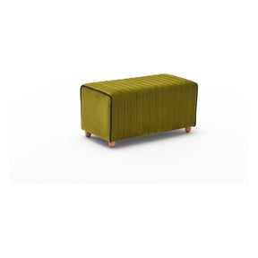 Taburet Mabel, verde, lemn/stofa catifelata, 80x40x40 cm