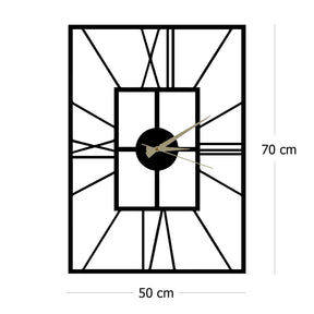 Ceas de perete Asalet, metal 100%, negru, 50 x 70 cm