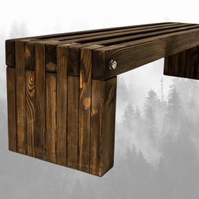 Banca Delem, nuc, lemn, 170x39x40 cm