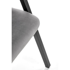 Scaun K473, stofa catifelata gri, 54x58x82 cm
