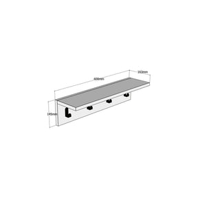 Cuier suspendat Ayla, din PAL melaminat, nuc, 60x14.5x16.3 cm