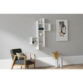 Raft Keno, din PAL melaminat, alb, 79x20x125 cm