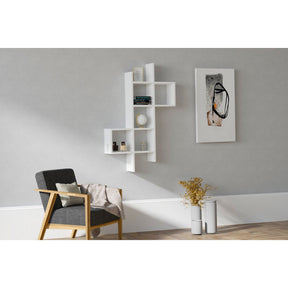Raft Keno, din PAL melaminat, alb, 79x20x125 cm