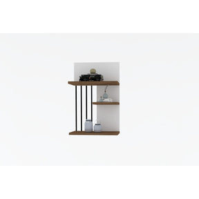 Raft Nezma, din PAL melaminat, alb/nuc, 40x22x60 cm