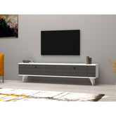 Comoda TV Alberi, alb/gri, PAL melaminat, 160x35x25 cm