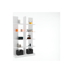 Biblioteca Ikiz, din PAL melaminat, alb, 100x26x187 cm