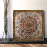 Tablou MZM249, lemn de pin, pictura multicolora, 33x33 cm