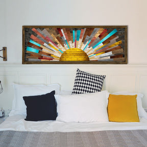 Tablouri TAH021, lemn de pin, imprimeu multicolor, 40x120 cm