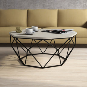 Masuta de cafea Diamond, bej, PAL melaminat/metal, 90x38x90 cm