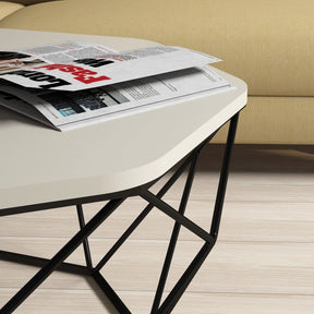 Masuta de cafea Diamond, bej, PAL melaminat/metal, 90x38x90 cm