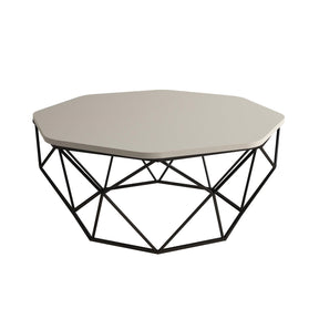 Masuta de cafea Diamond, bej, PAL melaminat/metal, 90x38x90 cm